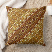 装飾茶色の金ゴールドのライトパターン列 クッション (ブランケット)
