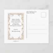 装飾華美金ゴールドヴィンテージクリスマスグリーティング ポストカード (裏面)