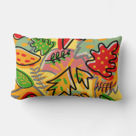 装飾葉カラフル図画スケッチカラフル ランバークッション