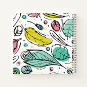 装飾葉ガーリー模様lピモダンンク ノートブック (裏面)