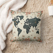 装飾装飾用クッションとワールドマップ クッション (ブランケット)