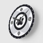 装飾要素を持つポープリント ラウンド壁時計 (傾斜)