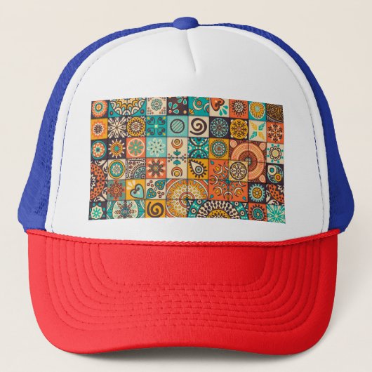 装飾要素：ヴィンテージ手書きパターン キャップ (正面)