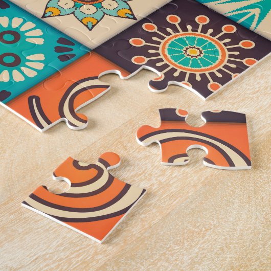 装飾要素:ヴィンテージ手書きパターン ジグソーパズル (側面)