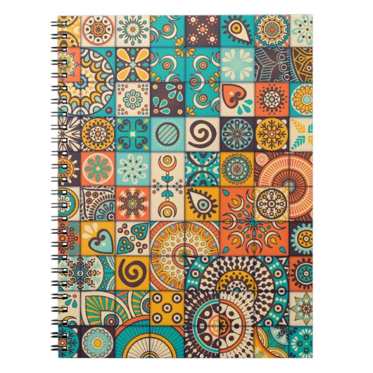 装飾要素：ヴィンテージ手書きパターン ノートブック (正面)
