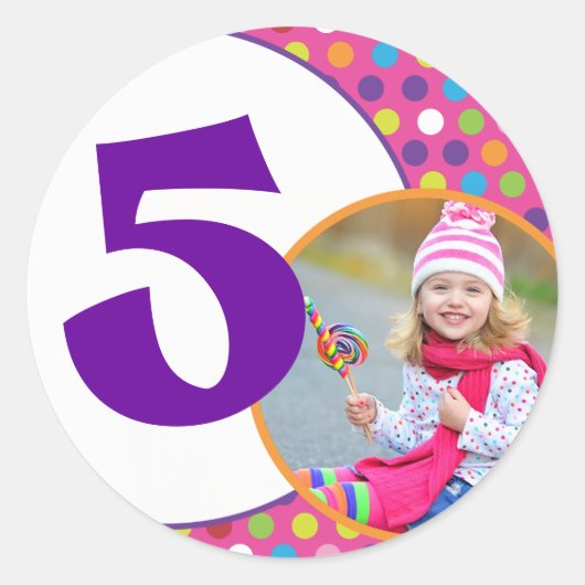 装飾誕生日シール ラウンドシール (正面)