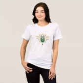 装飾豊かな宝石のカブトムシ 昆虫 トライブレンドTシャツ (正面全面)