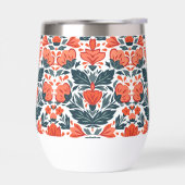 装飾赤い花 (左面)