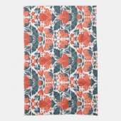 装飾赤い花 キッチンタオル (縦)