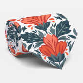 装飾赤い花 ネクタイ (ロール)