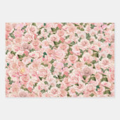 装飾赤面ピンク金ゴールドグラムバラ背景 ラッピングペーパーシート (正面)