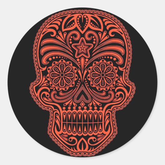 装飾赤黒糖スカル ラウンドシール (正面)