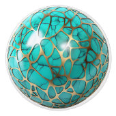 装飾金ゴールドくもの巣オーバーティール(緑がかった色)ブラックOrb セラミックノブ (正面)