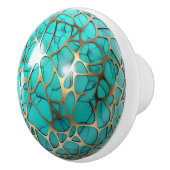 装飾金ゴールドくもの巣オーバーティール(緑がかった色)ブラックOrb セラミックノブ (右)