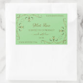 装飾金ゴールドコーナーSageグリーン製品ラベル 長方形シール (バッグ)