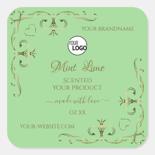 装飾金ゴールドコーナーSage製品ラベルのロゴ スクエアシール (正面)