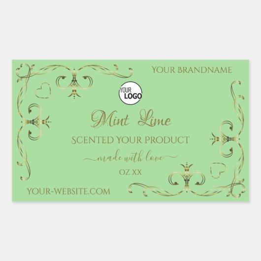 装飾金ゴールドコーナーSage製品ラベルのロゴ 長方形シール (正面)