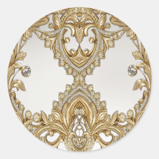 装飾金ゴールドシ結婚ールのシール ラウンドシール (正面)