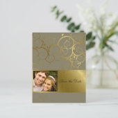 装飾金ゴールドスパイラルつる植物日付はがきを保存 案内ポストカード (スタンド正面)