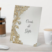 装飾金ゴールドテーブルトップシンボルや象徴 台座サイン (インサイチュ)