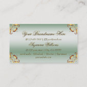装飾金ゴールドデコールグリーンとロゴ洗練 名刺 (裏面)