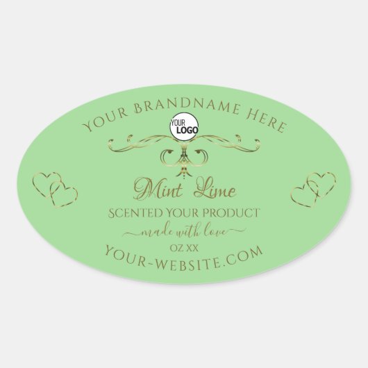 装飾金ゴールドハートSage製品ラベル追加ロゴ 楕円形シール (正面)