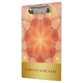 装飾金ゴールドバッジオレンジフラワーレース花びら クリップボード (左)