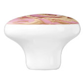 装飾金ゴールドフィリかわいらしグリーonピンク色Orb セラミックノブ (側面)