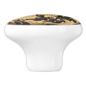 装飾金ゴールドフィリグラーオンサテンブラック セラミックノブ (側面)