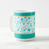 装飾金ゴールドフローラホワイトティーコーヒーマグ コーヒーマグカップ (正面左)