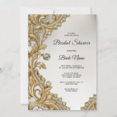 装飾金ゴールドブライダルシャワー 招待状 (正面)