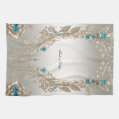 装飾金ゴールドブルーストーンキッチンタオル キッチンタオル (横)