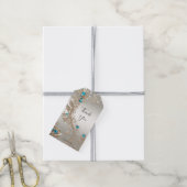 装飾金ゴールドブルーストーンギフトラベル ギフトタグ (より糸付き)