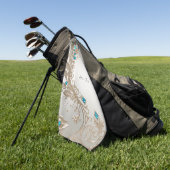 装飾金ゴールドブルーストーンゴルフタオル ゴルフタオル (グリーン)