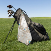 装飾金ゴールドブルーストーンゴルフタオル ゴルフタオル (グリーン)