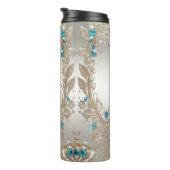 装飾金ゴールドブルーストーンサーマルタンブラー タンブラー (回転右)