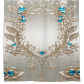 装飾金ゴールドブルーストーンシャワーカーテン シャワーカーテン (正面)