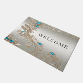 装飾金ゴールドブルーストーンズの書式 ドアマット (アングル)