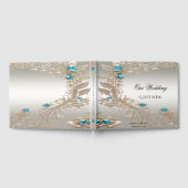 装飾金ゴールドブルーストーンズゲストブック ゲストブック (全面)