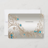 装飾金ゴールドブルーストーンズサンキューカード サンキューカード (裏面)