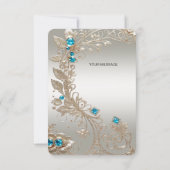 装飾金ゴールドブルーストーンズサンキューカード サンキューカード (裏面)