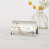 装飾金ゴールドブルーストーンズ座席表 プレイスカード (裏面)