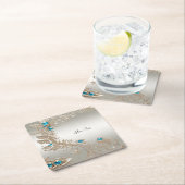 装飾金ゴールドブルーストーンズ紙コースター スクエアペーパーコースター (インサイチュ)