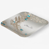 装飾金ゴールドブルーストーンズ紙プレート ペーパープレート (傾斜あり)