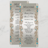 装飾金ゴールドブルーストーンズ結婚式 プログラム (正面/裏面)