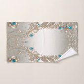 装飾金ゴールドブルーストーンタオルセット バスタオルセット (ハンドタオル)