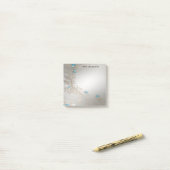 装飾金ゴールドブルーストーンノートを投稿 ポストイット (デスク上)