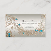 装飾金ゴールドブルーストーンビジネスカード 名刺 (裏面)