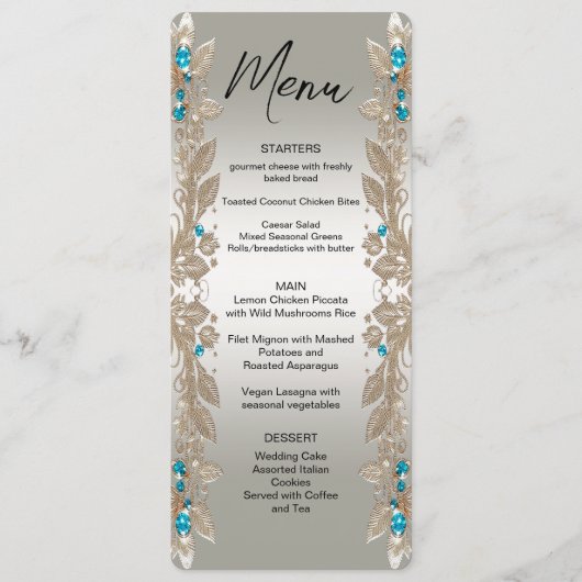 装飾金ゴールドブルーストーンメニュー メニュー (正面)