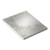 装飾金ゴールドブルーストーンメモ帳 ノートパッド (アングル)